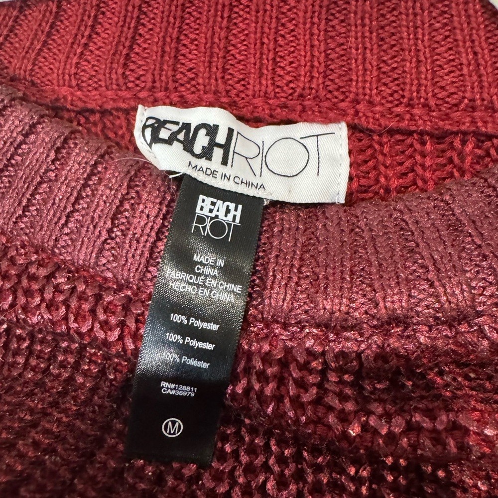 Beach Riot Callie Sweater in Merlot Shine Size Large - Picture 4 of 4